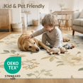 thumbnail image 4 of ODIKA 4'x6' Creamy Floral Elegance Vintage Garden Washable Area Rug Inspired by 18th Century Chinoiserie Frescoes for Dorm Room, Small Living Stain Resistant Low Profile, Easy Care, 4 of 7