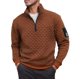 thumbnail image 1 of Ceisia Men's Regular-Fit Stand-Collar Half-Zip Checkered Texture Hoodless Sweatshirt Gift, 1 of 8