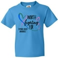 thumbnail image 3 of Inktastic Thyroid Cancer Awareness Pink, Blue, Teal Heart Ribbon Youth T-Shirt, 3 of 5