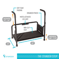 thumbnail image 7 of Stander Step Stool, Bed Step with Adjustable Hand Rails for Seniors and Elderly Adults, Extra Wide Heavy Duty Step Ladder, Stepping Stool with Grab Bars and Motion Activated Light, Black, 7 of 7