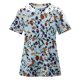 thumbnail image 5 of Mujeres Causal Mangas Cortas Cómodo Encaje Cuello Redondo Estampado Blusa Pullover Tops Camisa OAVQHLG3B Store lin121212, 5 of 5