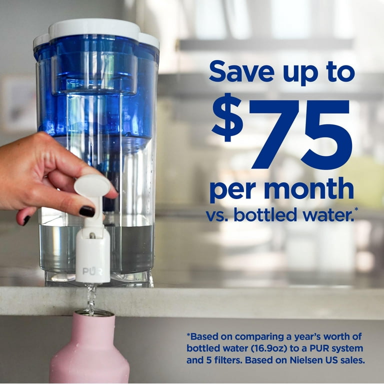 Large PUR 30 Cup Dispenser Water Filtration System, DS1800Z, Blue