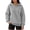 Light Gray, variant on Women's Oversized Hoodies Drop Shoulder Fleece Long Sleeve Hooded Sweatshirts Fall Winter Causal Solid Pullover Hoodies, 2XL