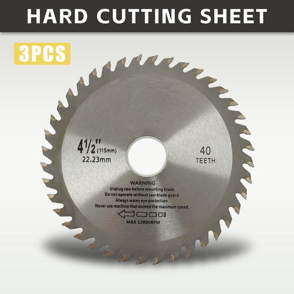 findmall Circular Saw Blade 3Pcs 4-1/2 Inch 40T Metal Cutting Saw Finish Blade Alloy Steel General Purpose Hard Soft Wood Cutting Saw Blade with 7/8-inch Arbor Fit for Wood Plastic Metal Tile Cutting