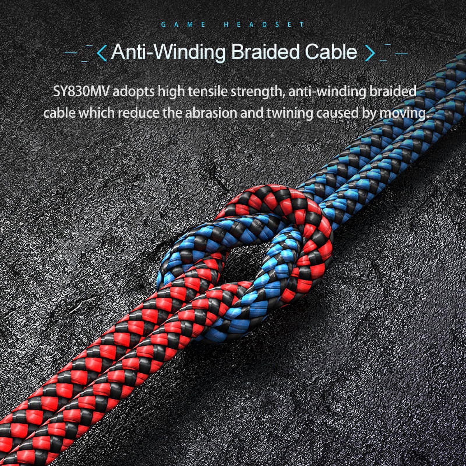 TekDeals 3.5mm Gaming Headset Mic Headphones Stereo Bass Surround For PS5 PS4 PC Xbox One, Red