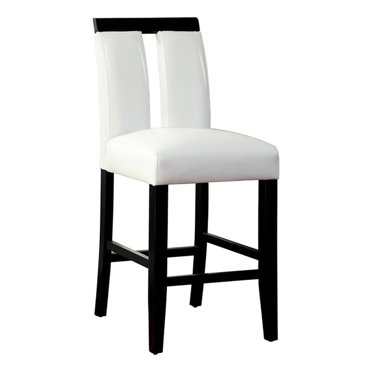 Bowery Hill 27" Contemporary Faux Leather Counter Stool in White (Set of 2)