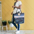 thumbnail image 4 of FORMRS Womens Canvas Tote Bag with Zipper Inner Pocket Shoulder Handbag, Ocean Waves, 4 of 7