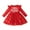 Red, variant on Mercatoo Toddler Baby Girls Christmas Dress Red 𝐑uffle Long Sleeve Letter Print Tulle Mesh Dress Fall Winter P𝐚rty Xmas Outfit
