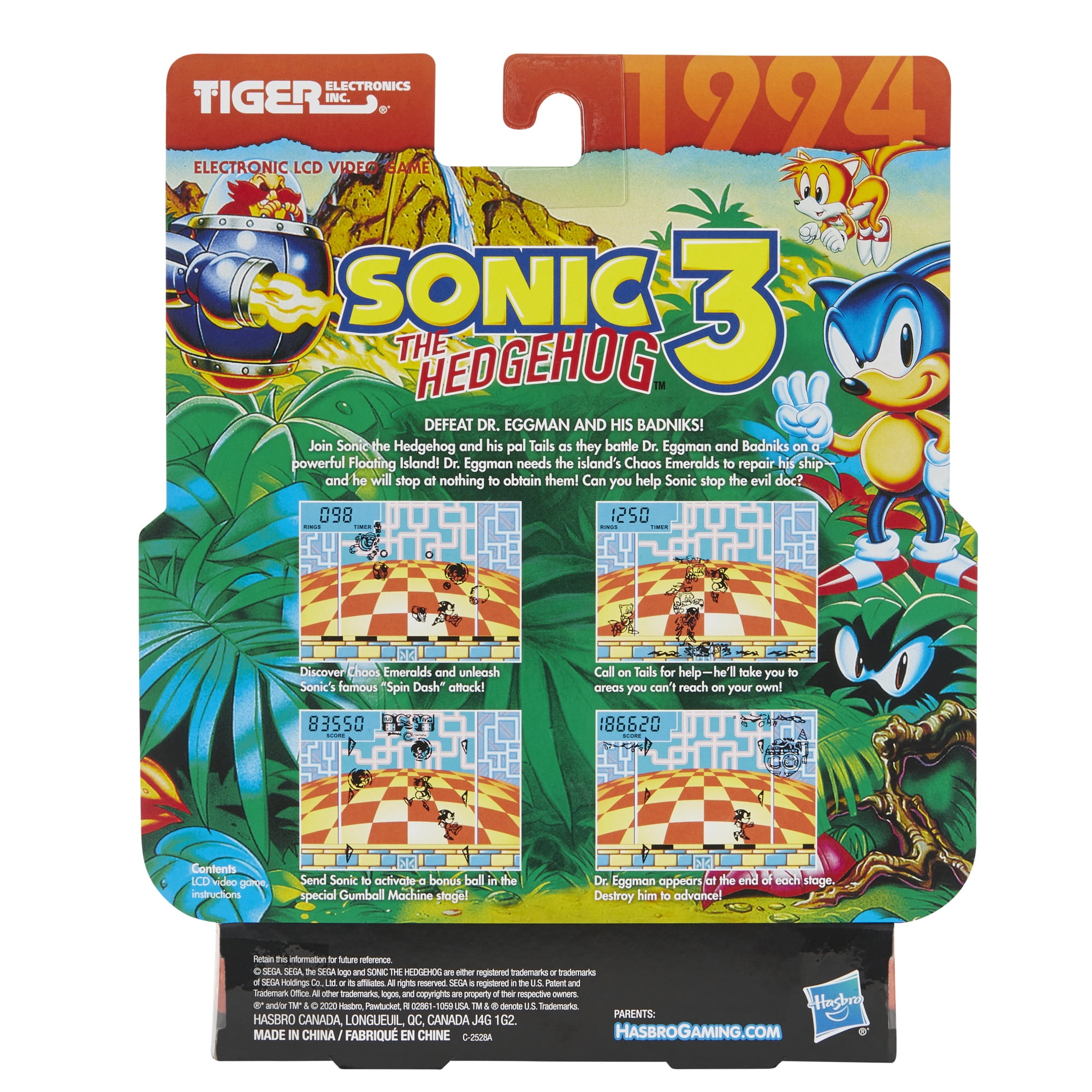 Jogo Eletronico Mini Videogame Tiger Sonic 3 da Hasbro E9730