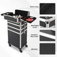 thumbnail image 5 of 4 in 1 Rolling Makeup Case Makeup Trolley Case With Wheels Makeup Travel Case Organizer (BLACK), 5 of 9