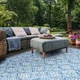 thumbnail image 4 of SAFAVIEH Courtyard Amber Damask Indoor/Outdoor Area Rug, Navy/Grey, 8' x 11', 4 of 13
