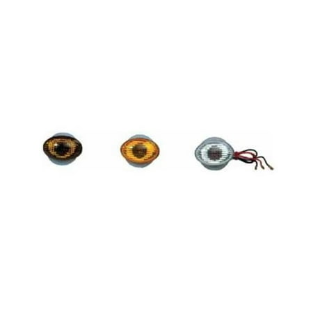 Emgo 61-81969 Small Cateye Deco Lights - 2 Contacts - Amber Lens