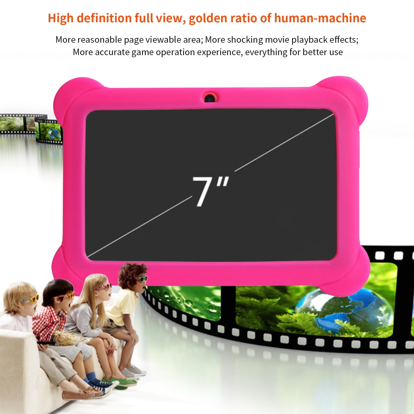 PPgejGEK 7-inch Children's Tablet Computer android Tablets Children's Early Education Learning Machine Parent-child Gift Machine Christmas Gift Built-in Cameras Festival Gift