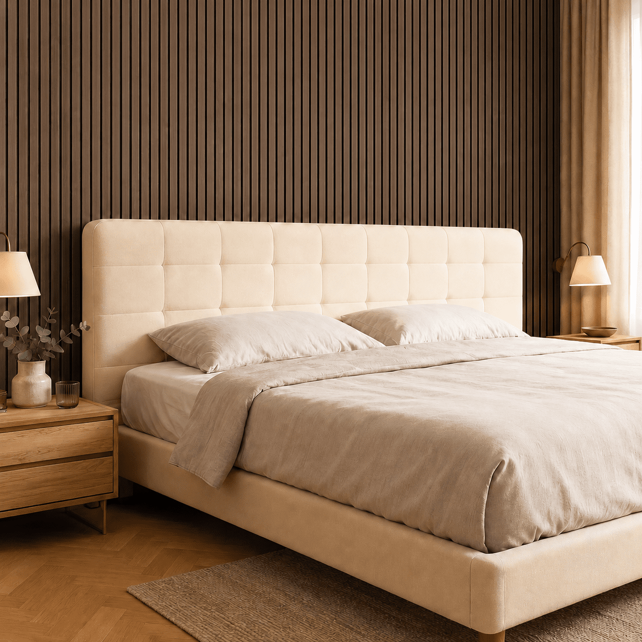 20-Pack Wood Slat Acoustic Wall Panels, 24" x 12" MDF Slat Wall Paneling for Modern Interior Wall Decor, Sound Absorbing Accent Panels, 39.99 Sq. Ft., Deep Walnut