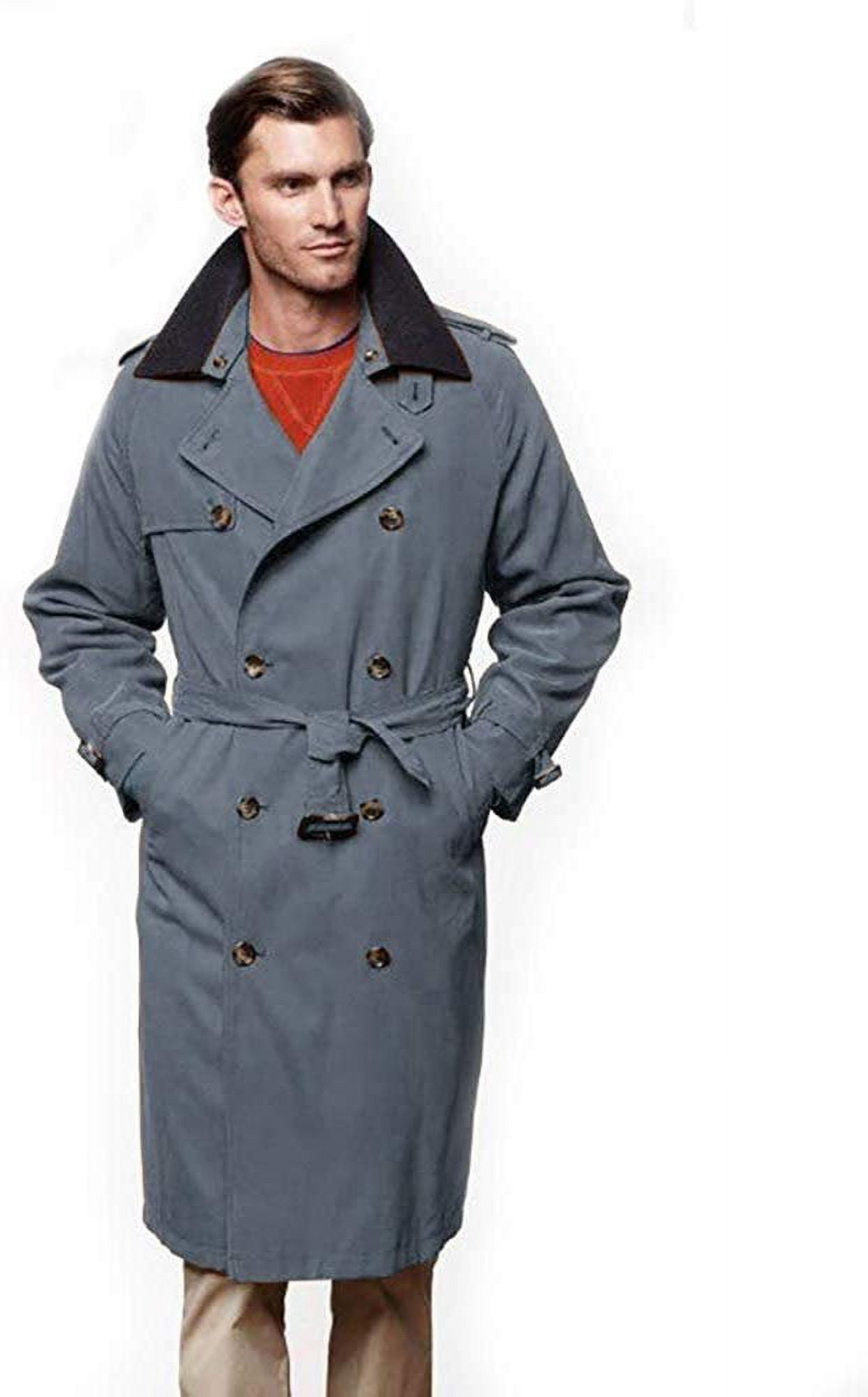 London Fog Men's Iconic Trench Coat, Double Breasted, Belted