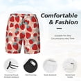 thumbnail image 6 of Picia Red Strawberry pattern Mens Swim Trunks with Compression Liner Stretch Beach Shorts Quick Dry with Zipper Pockets No-Chafing Board Shorts-X-Large, 6 of 9
