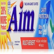 Aim Multi-Benefit Cavity Protection Gel Toothpaste, Ultra Mint 5.50 oz (Pack of 5)