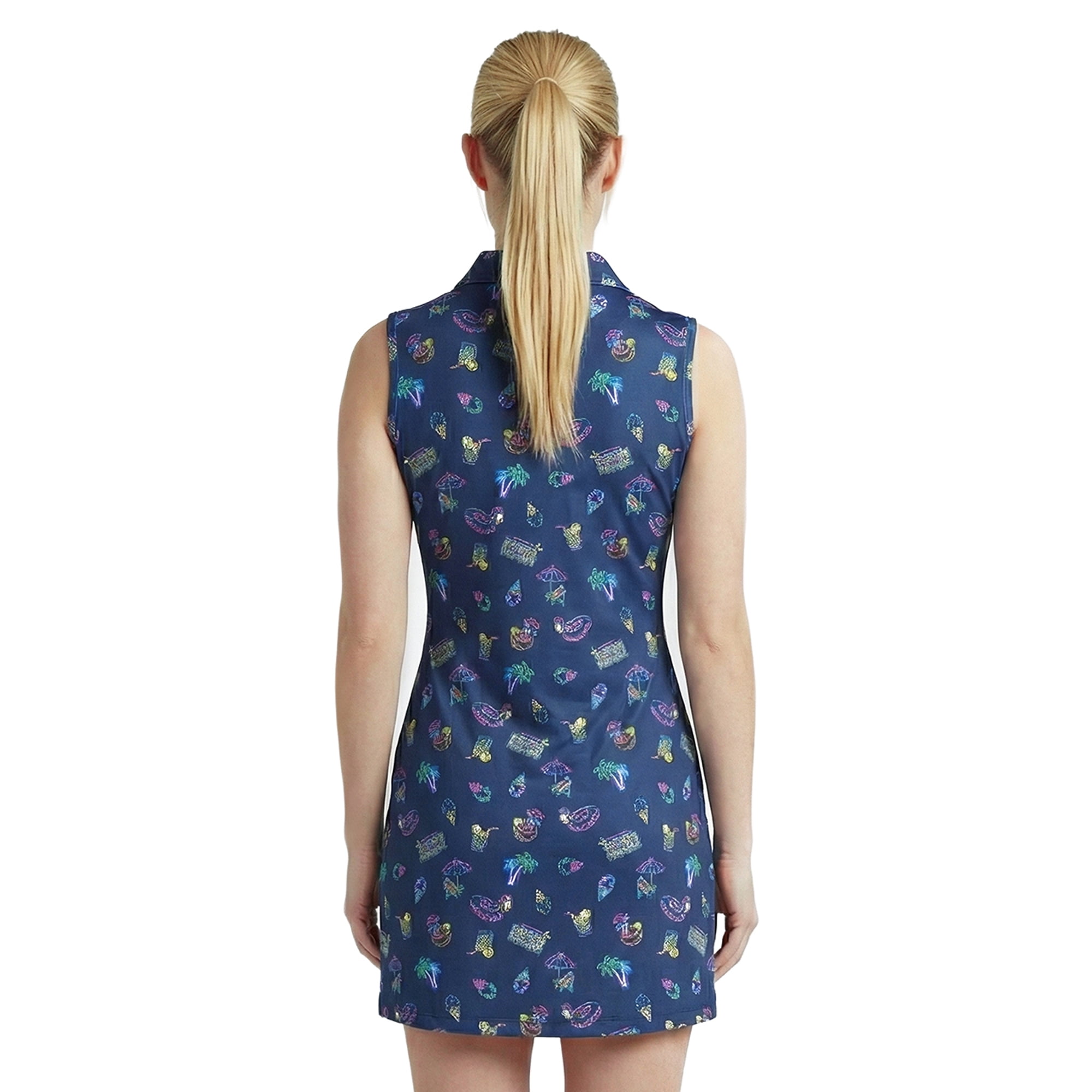 Birdie Bound Women's Ida Sleeveless Active Polo Dress with UPF30+, Sizes XS-2XL