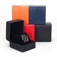 thumbnail image 5 of PU Leather Watch Box with Pillow Round Corners Wristwatch Display Case Organizer for Women Men Watch Jewelry Bracelet Storage Box, 5 of 9