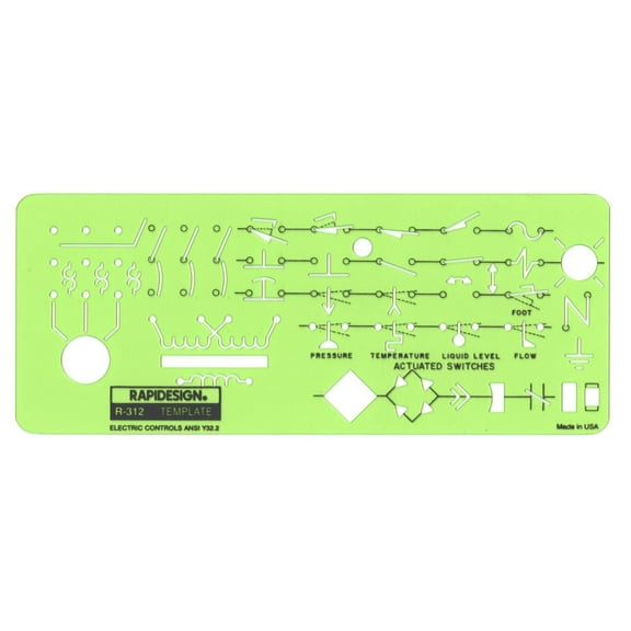 Rapidesign Electric Controls Template, 1 Each (R312)