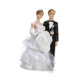 thumbnail image 4 of balikha Wedding Cake Toppers Bride and Groom Cake Decor Sculpture with White Mesh Veils Romantic Couple Statue for Desk Wedding Party Style B, 4 of 9