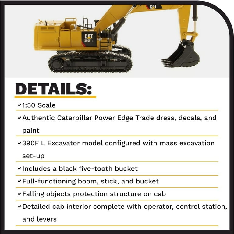 Free Shipping! Diecast Masters 1:50 Caterpillar 390F L
