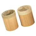 thumbnail image 3 of Bamboo Wastebasket, Small Round Trash Home, Kitchen , Office, Bedroom, Flower, 3 of 8