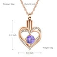 thumbnail image 3 of Cremation Jewelry Heart Urn Necklace for Ashes for Women Gilrs Memorial Keepsake Birthstone Pendant, 3 of 6