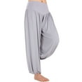 thumbnail image 4 of SAYFUT Women's Solid Color Yoga Pants Harem Hippie Palazzo Pilates Wide Leg Long Loose Baggy Casual Trousers, 4 of 9