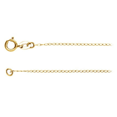 1mm curb 14k chain solid necklace yellow gold
