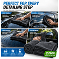 thumbnail image 4 of Car Drying Towels 2 Pack, 1200 GSM Microfiber Drying Towels for Cars, Double Sided Twisted Loop Auto Detailing Towels, Large Absorbent Drying Cloth, Streak Free Lint Free for Car Truck SUV, 4 of 6