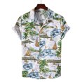 thumbnail image 2 of Camisa de manga corta de un solo pecho con botones informales para la playa para hombre Pompotops oipoqjl44588, 2 of 9