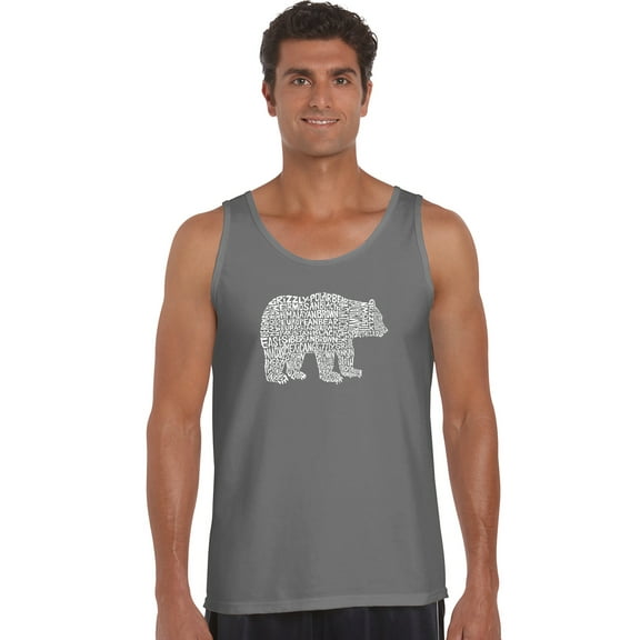 LA Pop Art Men's Word Art Tank Top - Bear Species