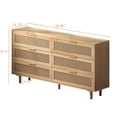 thumbnail image 2 of Storage Cabinet with Drawers, Natural Rattan-Style MDF Cabinet for Living Room Bedroom Entryway, 2 of 8