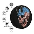 thumbnail image 6 of DouZhe Waterproof Spare Tire Cover, Punk Rock American Flag Skull Prints Adjustable Wheel Covers Fit for Jeep Trailer RV SUV Car, 15 inch, 6 of 7