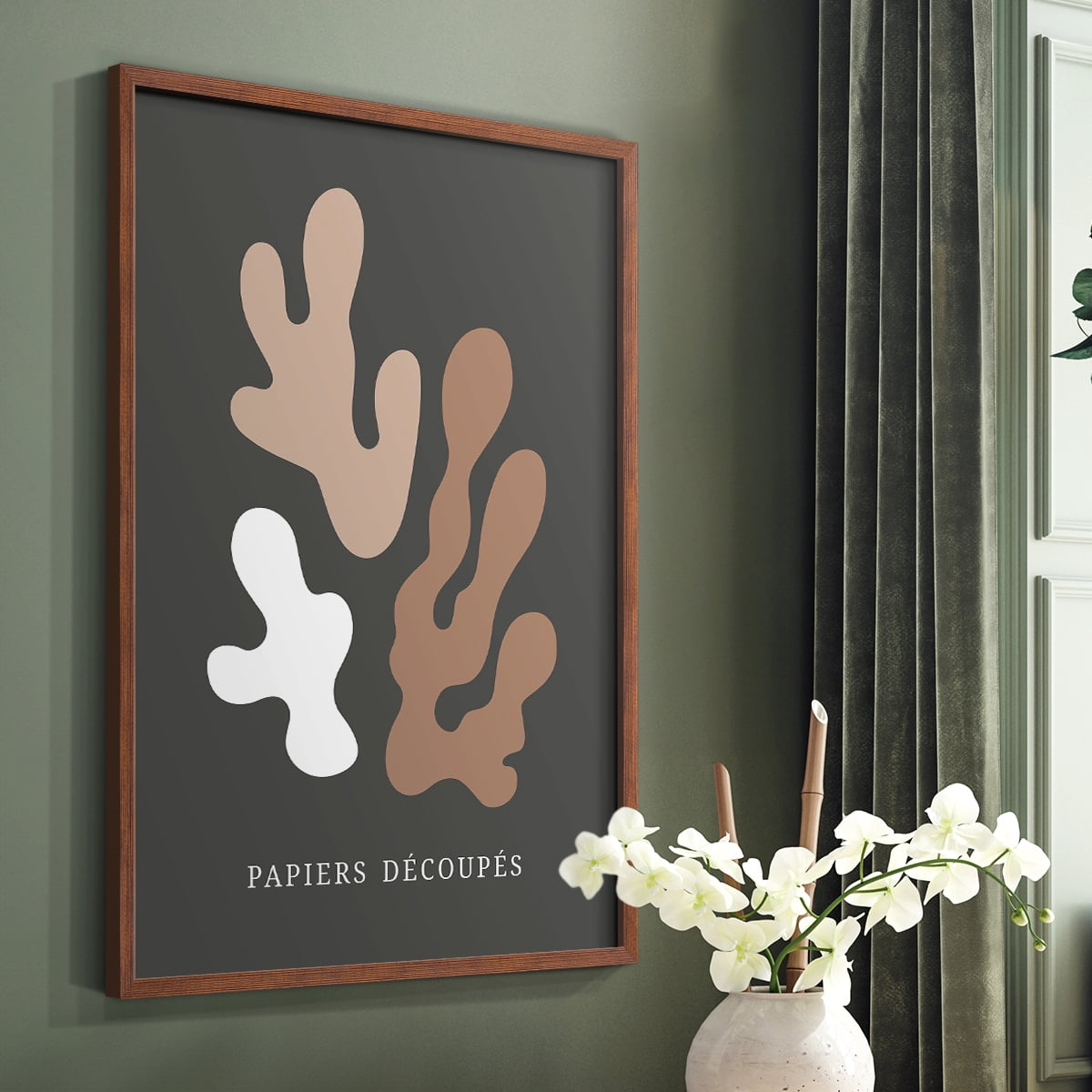 Matisse CDV in Brown Solid Wood Framed Print No Nail Hanging