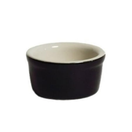 

Tuxton China B4X-025 2.5 oz. Ramekin - Black-Eggshell - 4 Dozen