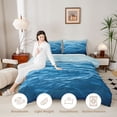 thumbnail image 4 of Manfei Gradient Blue Ocean Full Size Comforter Sets for Kids Boys and Girls, Sea Water Print Bedding Sets, Navy Reversible 3pcs, 1 Comforter and 2 Pillowcases, 4 of 6