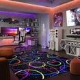 thumbnail image 2 of Joy Carpets Neon Lights Looped 12' x 6' Area Rug in Color Fluorescent, 2 of 5