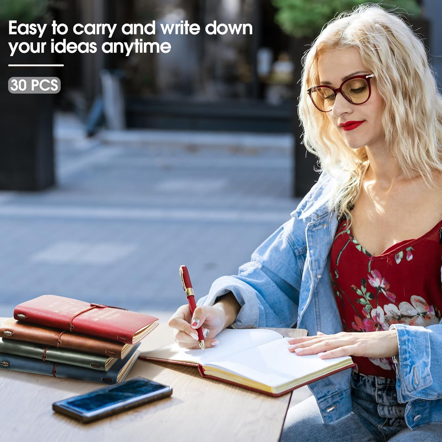 30 Pcs Leather Journals Bulk Inspirational Notebooks with Elastic Band for Employee Appreciation Gifts