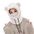 thumbnail image 1 of Women Hat Solid Color Ear Autumn Winter Windproof Dome Cap for Riding, 1 of 10