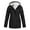 Black, variant on Women's Plus Velvet Outdoor Solid Color Waterproof Ski Jacket Warm Winter Snow Coat Mountaineering Hooded Coat