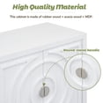thumbnail image 6 of 60" W Large Buffet Sideboard Cabinet with Adjustable Shelf, Circular Groove Design Buffet Table, 4 Doors Coffee Bar Storage Cabinet, for Dining Room, Living Room, Kitchen, White, 6 of 9
