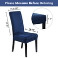 thumbnail image 5 of Velvet Chair Covers for Dining Room Set of 4, Soft Stretch Velvet Chair Slipcovers Removable Chair Protectors Covers,Navy Blue, 5 of 7