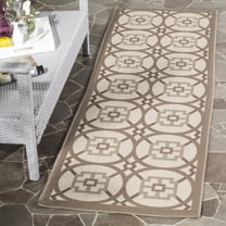 Safavieh Courtyard Darien Geometric Indoor/Outdoor Runner Rug, Beige/Dark Beige, 2'3" x 6'7"