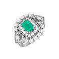 thumbnail image 1 of Coussin Forme 6X4mm Onyx Vert Argent Sterling 925 Bague de Mariage pour Femmes, 1 of 4