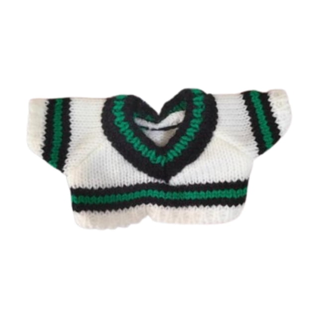 Ropa para muñecos de peluche de 20 cm, accesorios para animales de peluche, cómoda y elegante, para hacer tú mismo. Cuello en V verde blanco