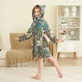 thumbnail image 4 of FORMRS Niños Bathrobe Unisex Hooded Robe Soft Plush Pajamas Sleepwear, Size 2-3T, Floral Garden, 4 of 7