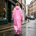 thumbnail image 5 of Womens Plus Size Waterproof Long Raincoat Lightweight Full Zipper Hooded Windbreaker Poncho With Pockets, 5 of 6