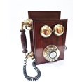 thumbnail image 2 of Wooden Vintage Antique Nautical Solid Victorian Beautiful Brass Working Wall Hanging Rotary Dial Telephone, 2 of 4